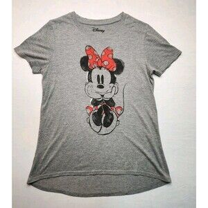 Women's Disney Gray Minnie Mouse Watercolor Graphic T-Shirt Juniors size S